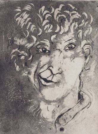 Acquaforte E Acquatinta Chagall - Self-Portrait with Grimace