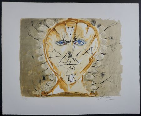 Litografia Dali - Self Portrait Sundial