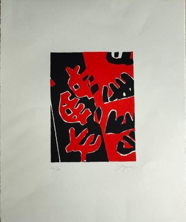 Litografia Capogrossi - Senza Titolo (Rosso e Nero)