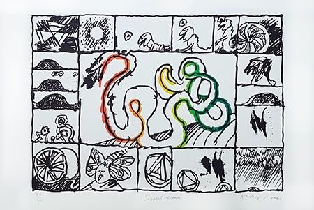 Litografia Alechinsky - Serpent restauré