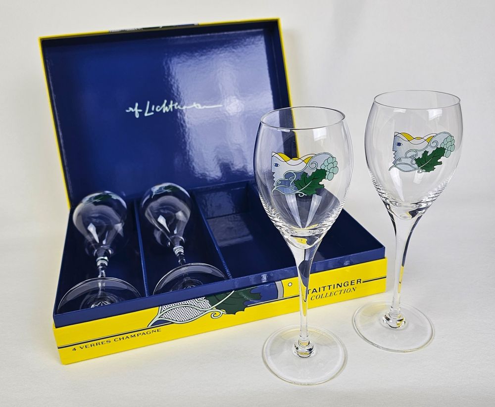 Serigrafia Lichtenstein - Set of 4 Taittinger Collection Champagne Flutes