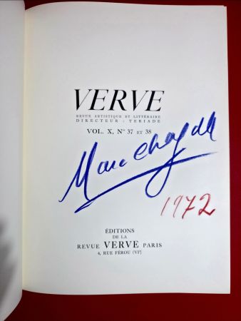 Libro Illustrato Chagall - Signed -Verve-Teriade- Dessins pour la Bible II 