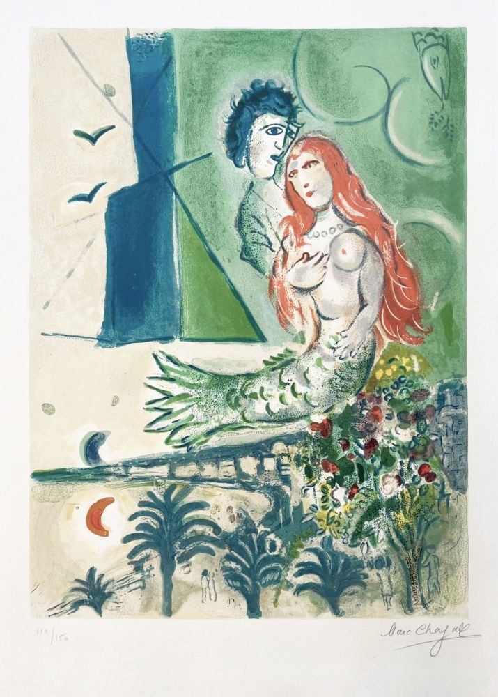 Litografia Chagall - Sirène au Poète 