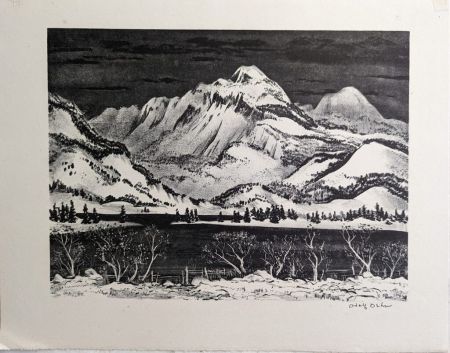 Litografia Dehn - Snow Mountain (or Lake in the Mountains)