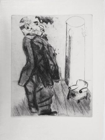 Incisione Chagall - Sobakévitch près du fauteuil (Les Âmes mortes)