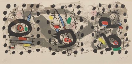 Litografia Miró - Solar Bird, Lunar Bird, Sparks