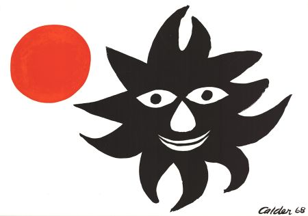 Litografia Calder - SOLEIL ET LUNE (Sun and Moon) Lithographie originale de 1968