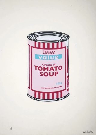 Serigrafia Banksy - Soup Can - pink