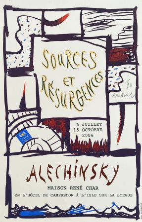 Litografia Alechinsky - Sources et résurgences - Signée