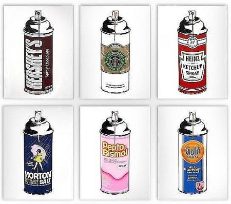 Serigrafia Mr. Brainwash - Spray Cans - Portfolio of 6 prints