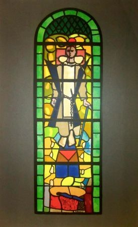 Litografia Braque - Stained glass window at Church of Saint Dominique, Varengeville
