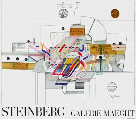 Manifesti Steinberg - STEINBERG 1970. Galerie Maeght. Affiche en lithographie.