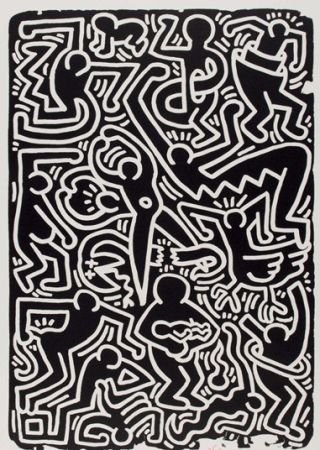 Litografia Haring - Stones 5, from 5 works: stones.