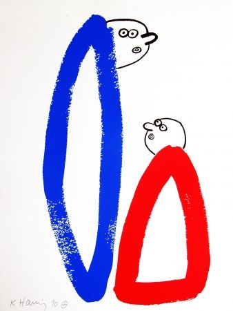 Litografia Haring - Story of Red & Blue #14