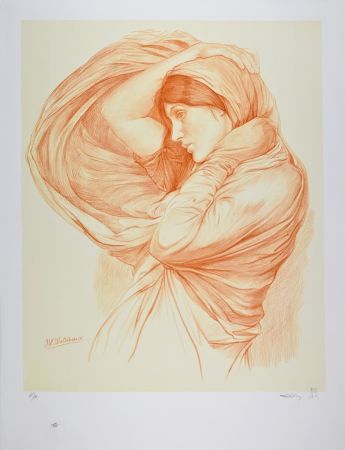 Litografia Waterhouse - Study for Boreas, 1904