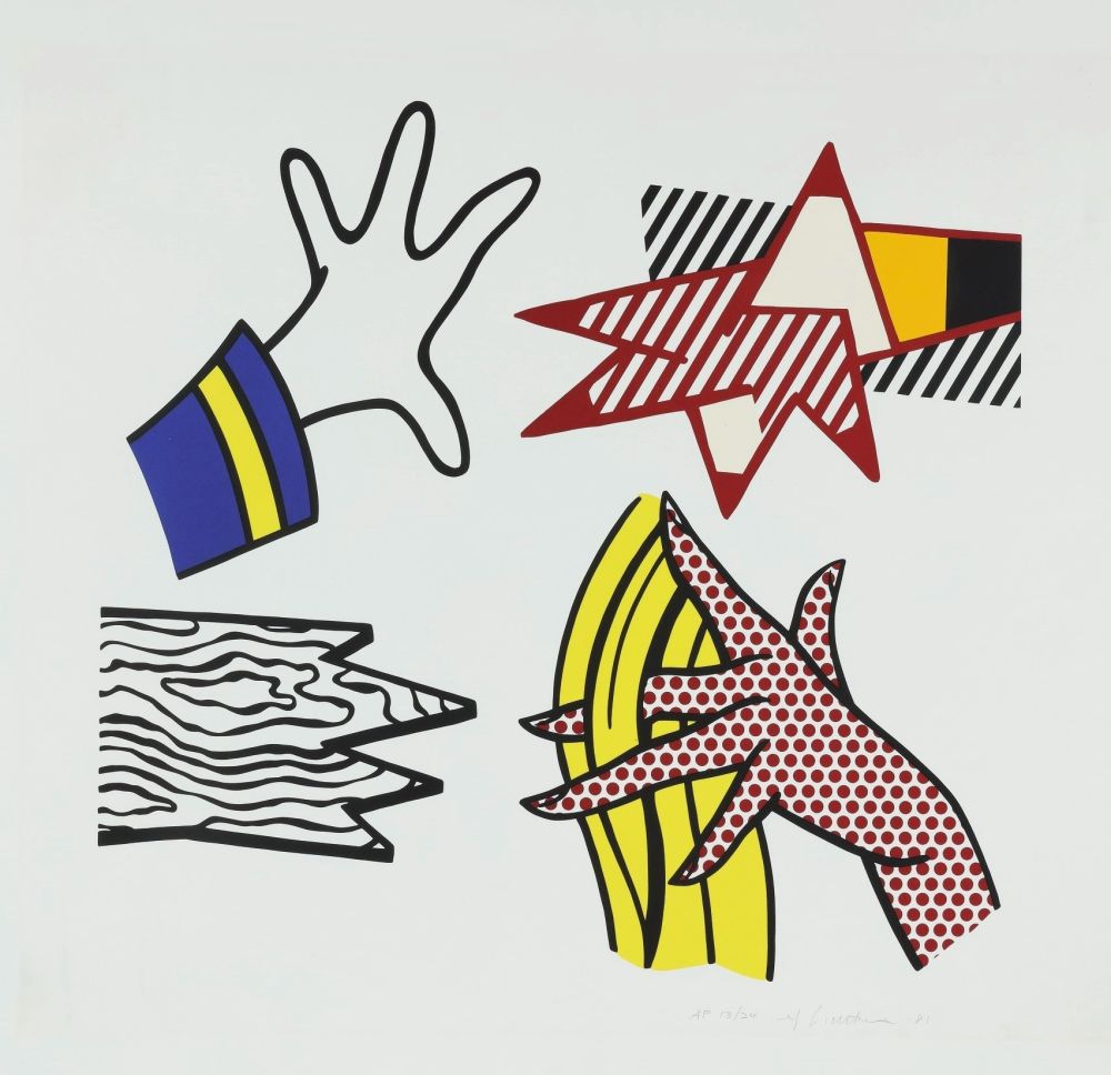 Serigrafia Lichtenstein - Study of Hands