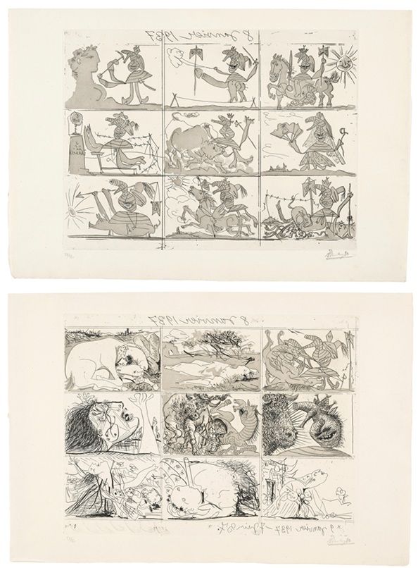 Acquaforte E Acquatinta Picasso - Sueño y mentira de Franco