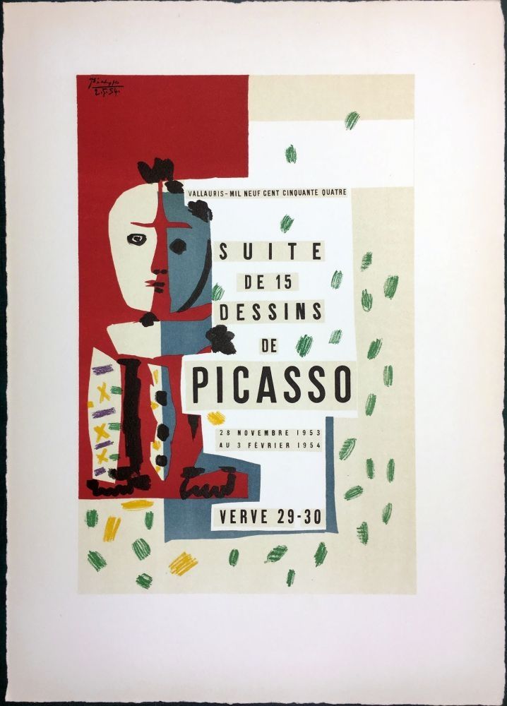 Litografia Picasso - SUITE DE 15 DESSINS. VALLAURIS 1954. Titre du tirage de luxe.