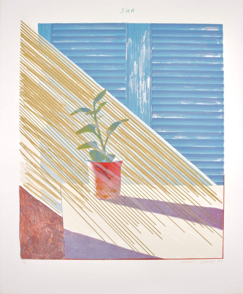 Litografia Hockney - Sun