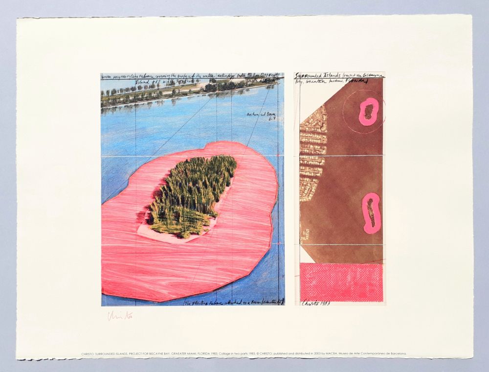 Litografia Christo - 'Surrounded islands, project for Biscane Bay'