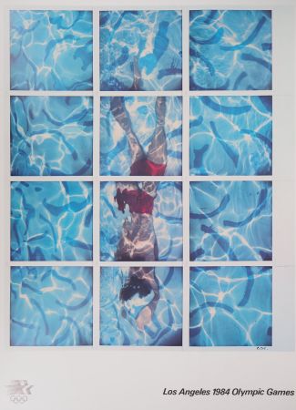 Litografia Hockney - Swimmer, Pool Diver