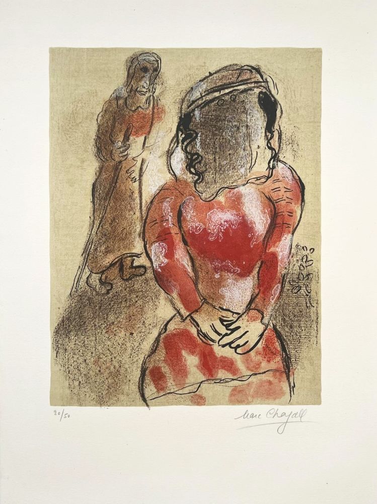 Litografia Chagall - Tamar belle-fille de Juda 