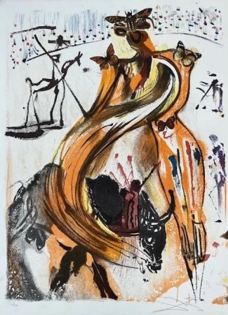 Litografia Dali - Tauromachie aux papillons