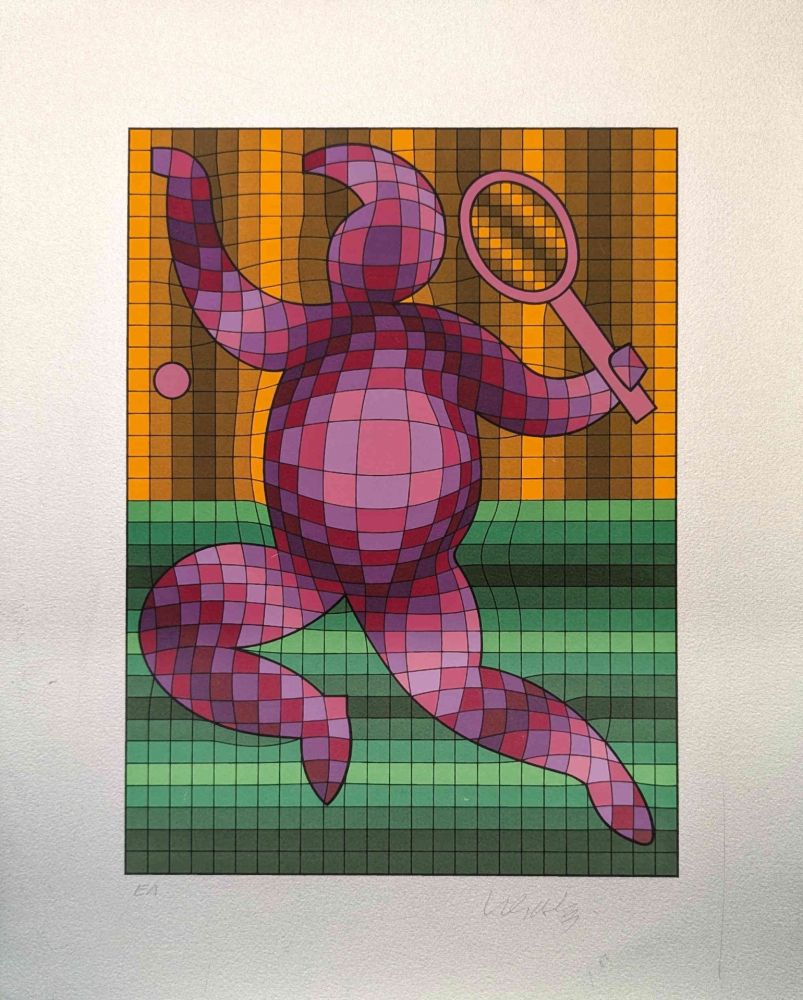 Serigrafia Vasarely - Tennis Player