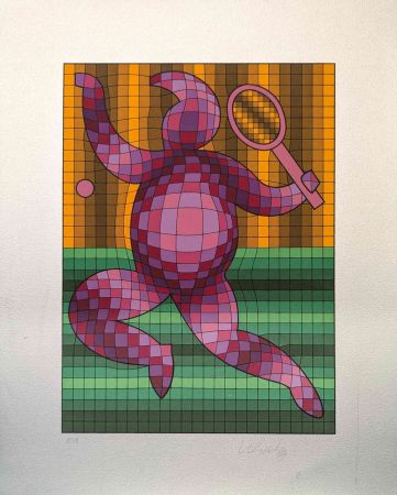 Serigrafia Vasarely - Tennis Player