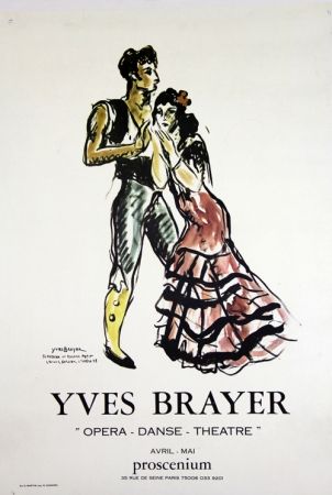 Litografia Brayer - Teresina et Roland Petit 
