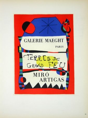 Litografia Miró - Terre de Grand Feu  Galerie Maeght 1955