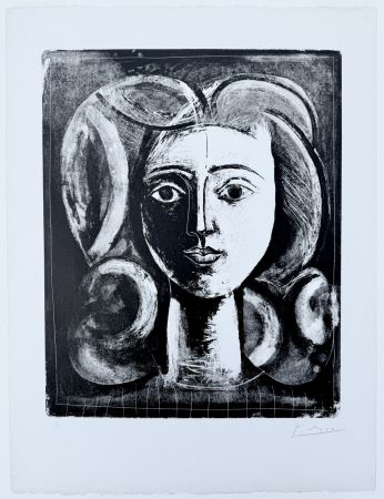 Litografia Picasso - Tete de Jeune Fille