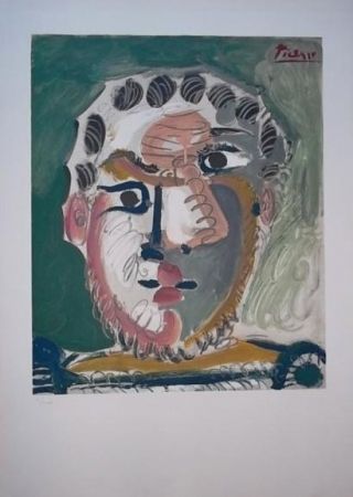 Litografia Picasso - Tete d'homme barbu