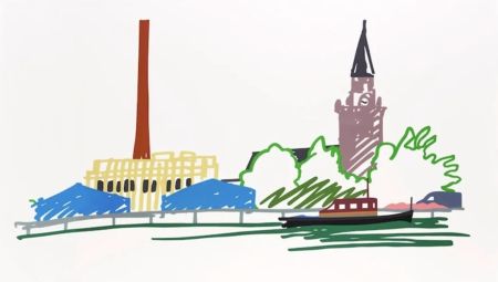 Serigrafia Wesselmann - Thames Scene with Power Station