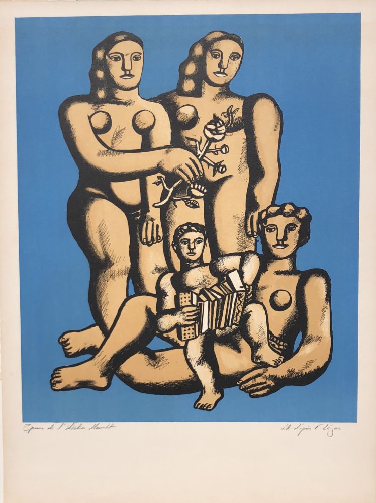 Litografia Leger - The Accordionist's Family