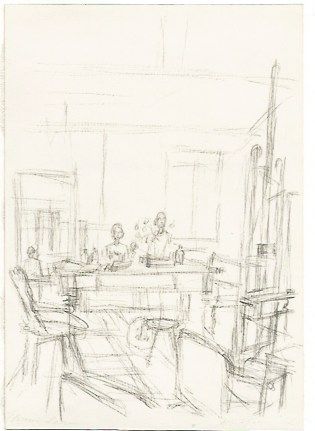 Litografia Giacometti - The Artist's Studio