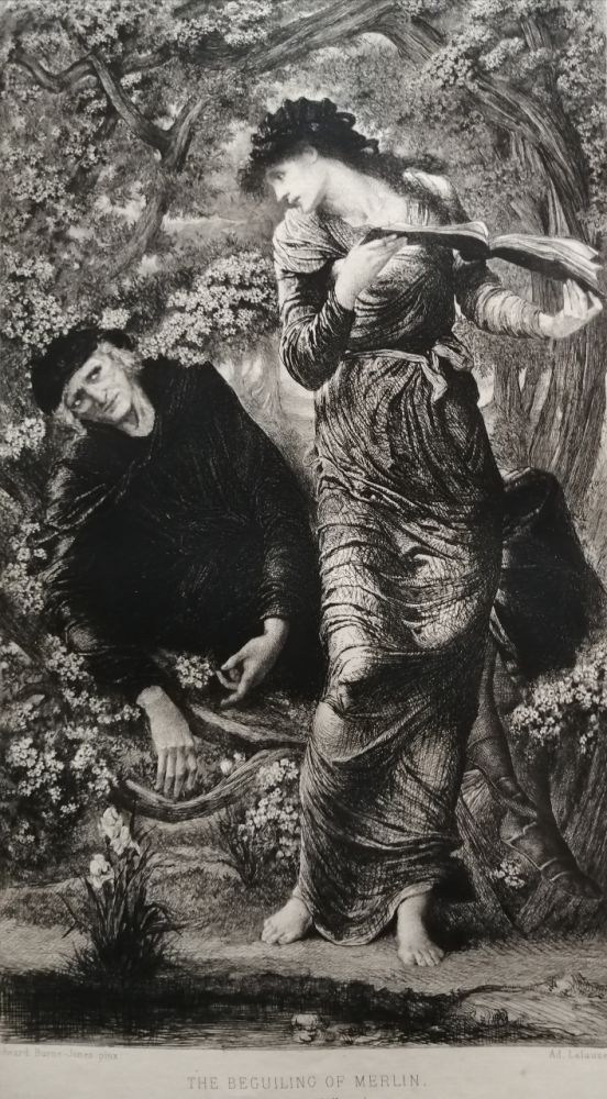 Acquaforte Burne-Jones - The Beguiling of Merlin