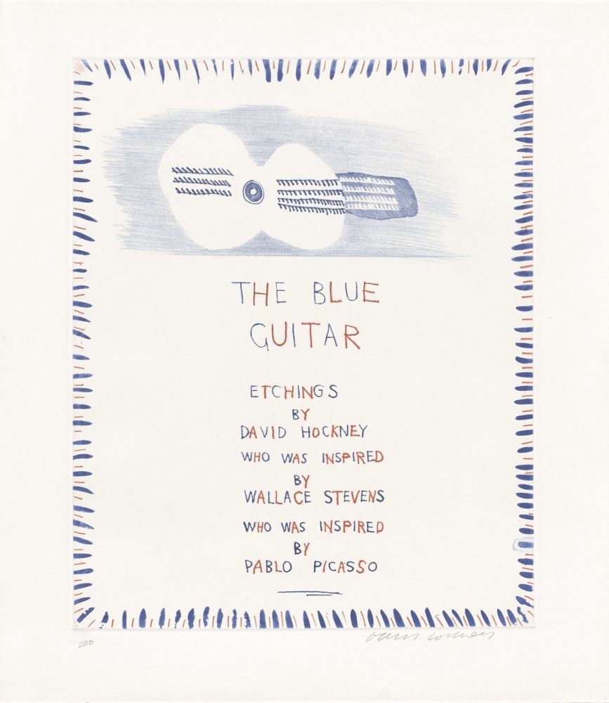 Acquaforte E Acquatinta Hockney - The Blue Guitar: title page