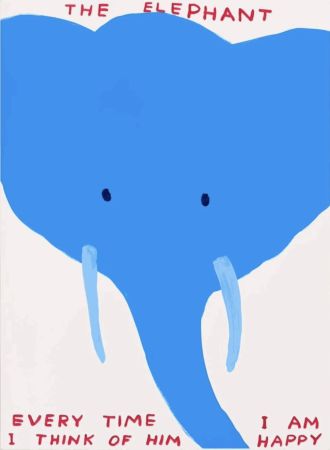 Serigrafia Shrigley - The Elephant, Every time I think of him I am happy