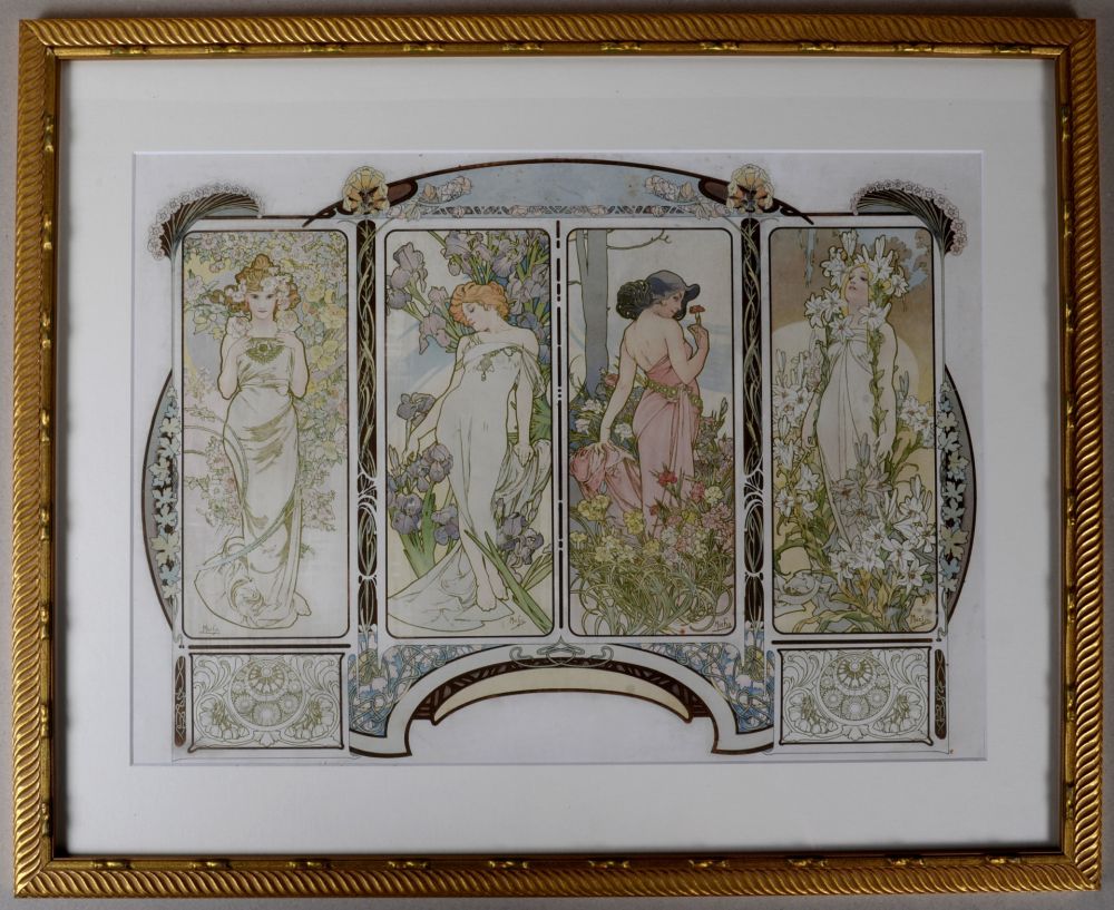 Litografia Mucha - The Flowers (one sheet), circa 1900