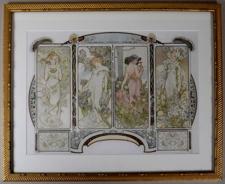 Litografia Mucha - The Flowers (one sheet), circa 1900