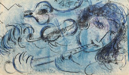Litografia Chagall - The Flute Player