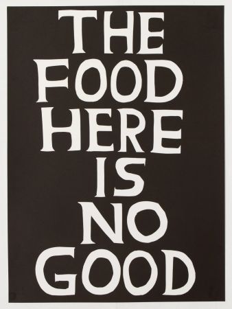 Linoincisione Shrigley - The food here is no good