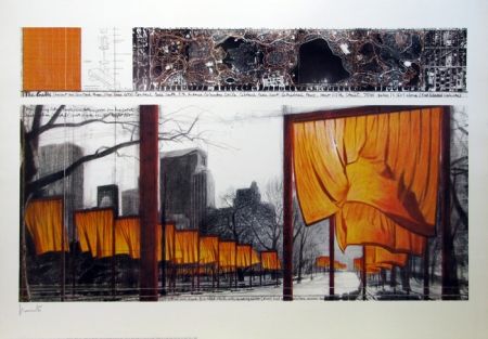 Litografia Christo & Jeanne-Claude - The Gates, Project for Central Park, New York