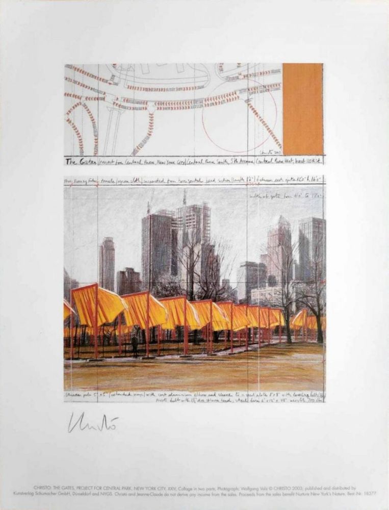 Litografia Christo & Jeanne-Claude - The Gates, Project for Central Park, New York, XIV