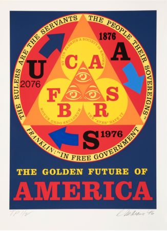 Serigrafia Indiana - The Golden Future of America, 1976 - Hand-signed