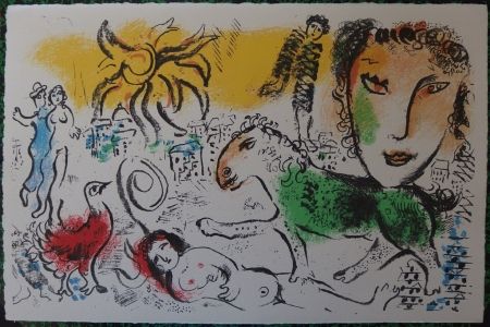 Litografia Chagall - The green horse