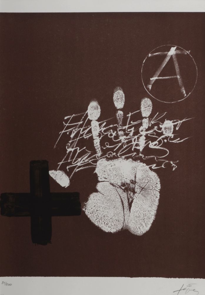 Litografia Tàpies - The Hand, 1974 - Hand-signed