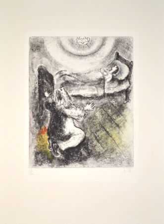 Incisione Chagall - The infant being revived by Elijah - MCH84