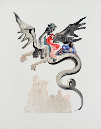 Incisione Su Legno Dali - The Inferno, Canto 17 - The Usurers